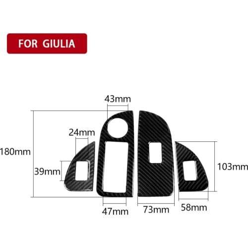 RHD for Alfa Romeo Giulia 17-19 Carbon Fiber Window Button Switch Panel Sticker