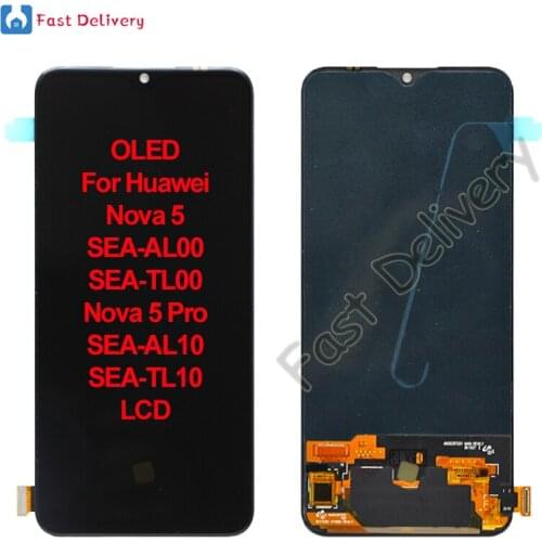 OLED For Huawei Nova 5 SEA-AL00 SEA-TL00 LCD For Huawei Nova 5 Pro SEA-AL10 SEA-TL10 LCD Display Touch Screen Digitizer Assembly