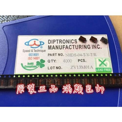 Original new 100% NHDS-04-T-V dial switch spacing 1.27mm 4 bit 4P coding switch