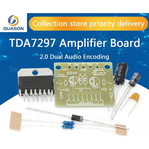 1set TDA7297 amplifier board spare parts dc 12v grade 2.0 dual audio encoding 15w electronic diy kit Student training laboratory