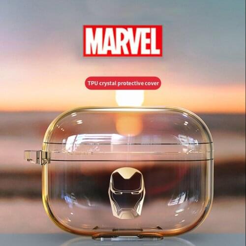 Marvel Iron Man TPU Luxury Wireless Bluetooth Earphone Case for AirPods Pro Storage Bag for Air Pods 2 1 Protective Soft Cover