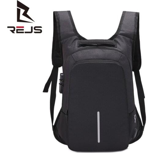 REJS LANGT Anti-Theft Backpack Men Office Work Busines Bakcpack Laptop 14 Inch Simple Design Waterproof Travel Daypack Mochila