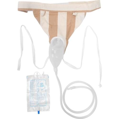 Men Male Silicone Urinal Collector Breathable Spill Proof Urine Collection Catheter Bag For Elderly Disabled Urine Incontinence