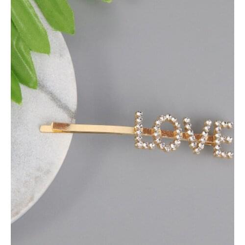 Rhinestone Letters Hairpins Crystal Shiny Women Girls Hair Clips Fashion Hair Styling Accessories Cute Headdress