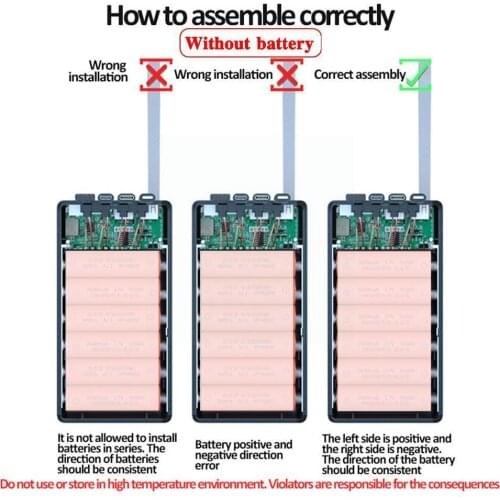 Quick Charge Version Detachable 4-wire Welding-free Mobile Power 18650 Bank Kit 12-section Set PD Power Y8J9