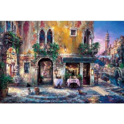 European town scenery Needlework,sets Cross stitch Handmade 14CT Canvas DIY,Aida Cross-stitch kits,For Embroidery Arts Home