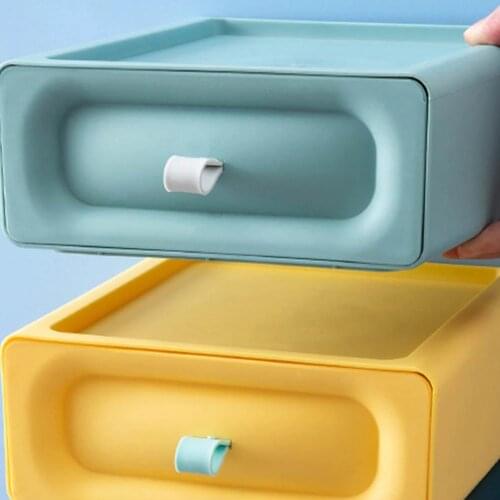 Storage Box Large Capacity Stackable PP Multi-function Storage Cabinet Home Storage Organizer Desktop Makeup Organizer Box