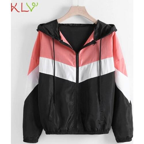 Women Jacket Windbreaker Female Multicolor Patchwork Hooded Basic Jackets Color Block Coats For Women Thin Skinsuits Sport 19Aug