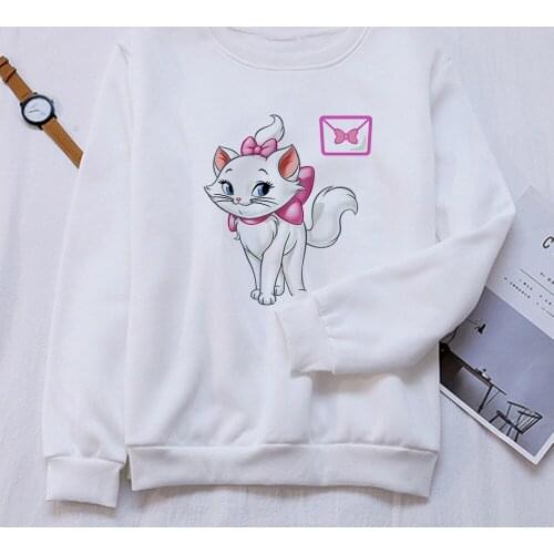 Woman Brand Sweatshirt Marie Cat Confess Letter School Life Matching Y2K Long Sleeve Jacket Autumn Female Sudaderas Para Parejas