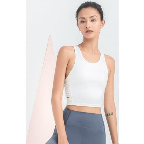 Women Summer Sports Vest, Solid Color Hollow O-Neck Sleeveless Backless Yoga Underwear Vest sports bra running fitness sexy