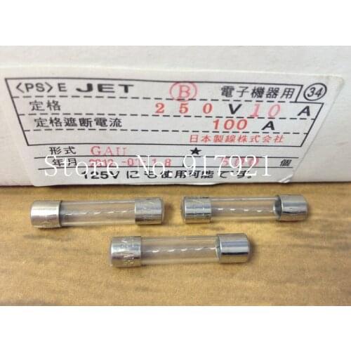 [ZOB] Japan imported JET GAU insurance 6X30 10A250V micro tube explosion-proof glass fuse original authentic --200pcs/lot