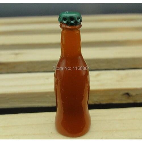1pcs/lot resin solid brown color Cocktail bottle jelly jar 30mm dollhouse Toy diy for Home Decoration Crafts A033-3