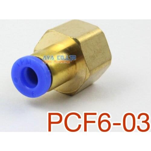 10 Pieces Tube OD 6mm x 3/8" BSPT Female Straight Pneumatic Connector Push In To Connect Fitting
