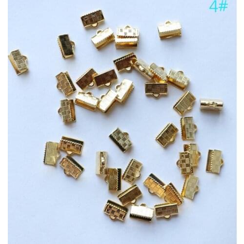 100pcs/bag jewelry clip for ribbon cord flat chain high quality rhodium/gold plated jewelry DIY material