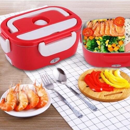 12/110/220V Portable Electric Heated Lunch Box Bento Boxes Car Food Rice Container Warmer Car Home Rice Box Cooker Dinnerware