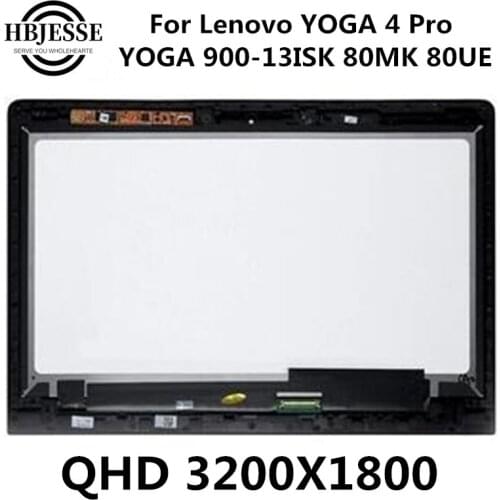 13.3''IPS LCD Touch Screen Digitizer with Frame Assembly For Lenovo Yoga 4 pro Yoga 900 900-13ISK 80MK Yoga900-13ISK2 80UE