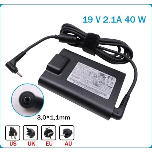 19 V 2.1A 40 W 3,0*1,1mm PA-1400-24 AC cargador de ordenador portátil para for Samsung serie 3 5 7 9 AD-4019SL NP500P4C NP520U4C