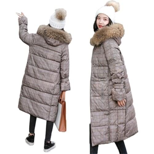 2020 Women Down Cotton Coat Winter Jacket Longer Hooded Large Size Loose Thicken Warm Parker Jacket Ladies Zipper Overcoat A998