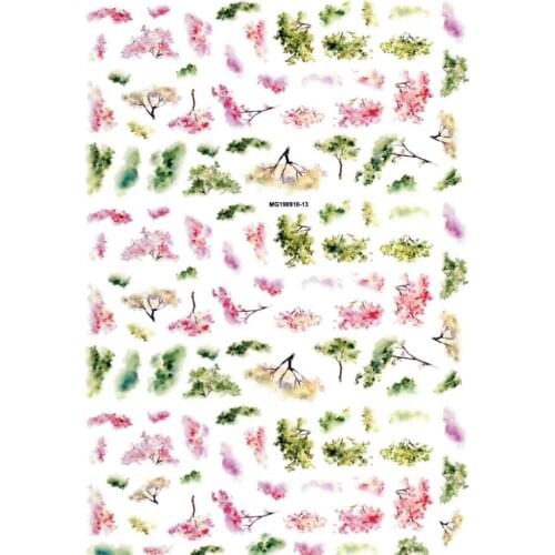 Japanese Style 3d DIY Nail Stickers Flowers Back Glue Adhesive Dry Nail Decals Nail Art Paper Stickers for Nail Decoration Women