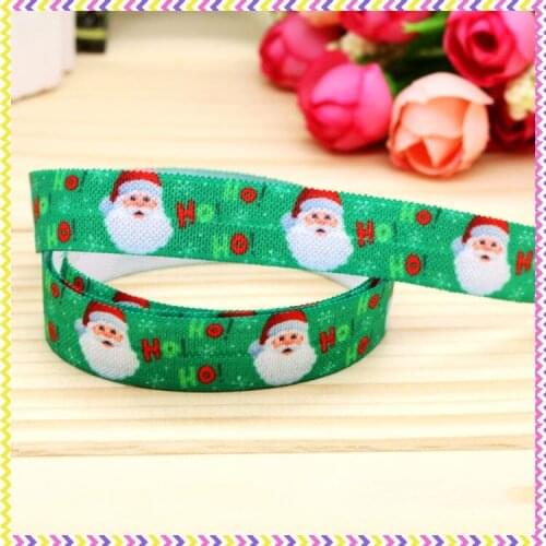5/8'' Free shipping Elastic FOE christmas santas printed headband headwear hairband diy decoration wholesale OEM P4844
