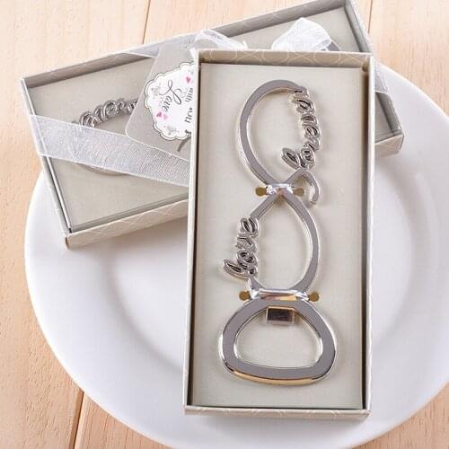 6pcs Newest Forever Love Beer Bottle Opener Wedding Favors and Gifts for Guests Bridal Shower Party Supplies
