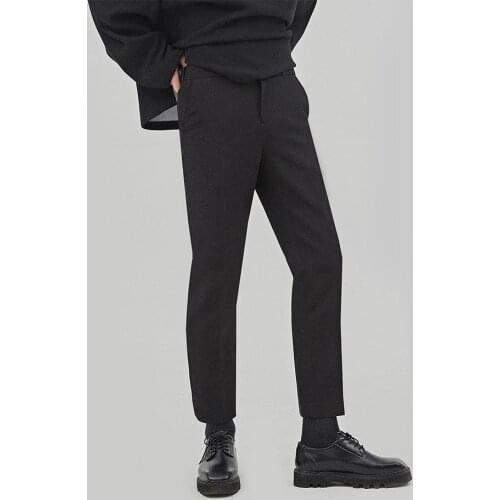 Slim legged trousers mens summer slim and fattening oversize business casual pants mens tapered pants trendy men