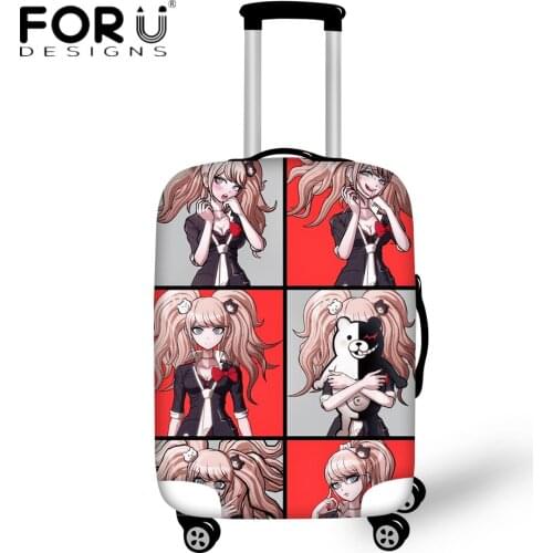 FORUDESIGNS Teenagers Luggage Covers Elastic Waterproof Suitcase Protective Covers Anime Danganronpa Monokuma Design Trunk Case