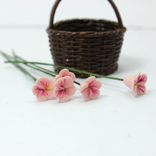 G05-X310 children baby gift Toy 1:12 Dollhouse mini Furniture Miniature rement pink rose flower 5pcs/lot