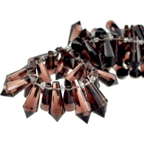 Hot 500pcs 8x20mm Coffee Half Wine Red Plated Crystal Teardrop Beads charm Glass Beads Loose Spacer Bead for DIY Jewelry Making