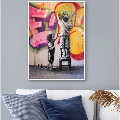 Graffiti Art African Women Canvas Art Posters and Print Abstract Banksy Canvas Paintings on The Wall for Home Decor Pictures