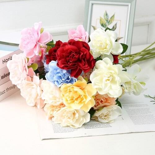 Artificial Azalea Decoration Silk Flowers 3 Heads azalea for home decoration