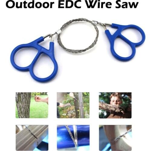 Outdoor Pocket Saw Wire Camping Hiking Travel Emergency Survive Tool Stainless Steel Wire Kits with Finger Handle for Cutting