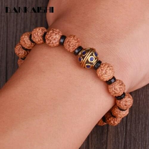 KEJIALAI King Kong Bodhi Strand Beads Bracelets Handmade Copper Beads Buddhistic Bangle Women Men Lion Hand String KJLFZ038