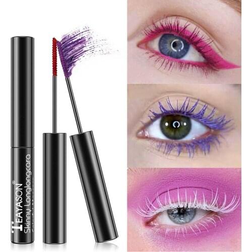 Colorful Mascara For Eyelash Extension White Blue Diamond Waterproof Mascara Lengthens Thick Eye Lashes Cosmetics