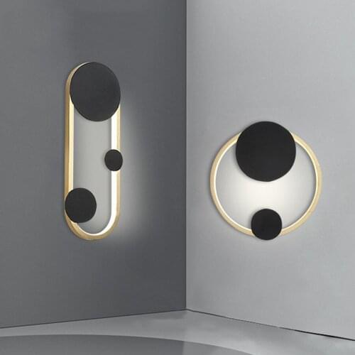 Nordic Design Round LED Wall Lights For Kitchen Bedside Living Room Corridor Aisle Wall Lamp Surface Mounted Iron Wall Sconce