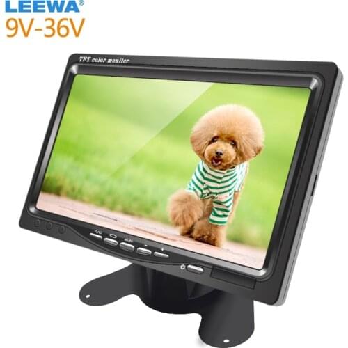 LEEWA New DC9V-36V 7 Inch Color TFT LCD Rear View Monitor Headrest Stand-alone Display For Auto DVD VCD Reversing Camera #CA2838