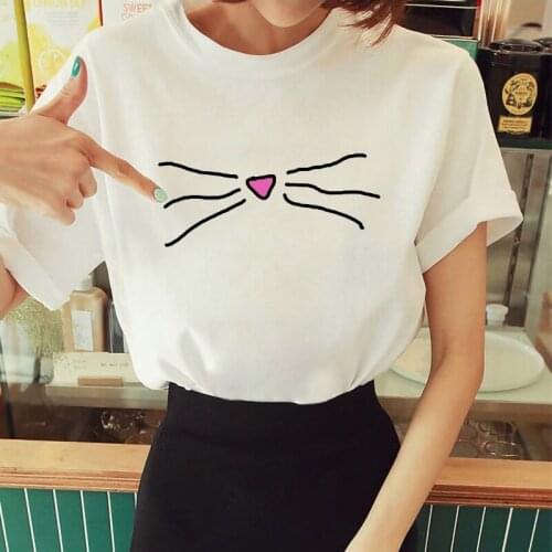 Summer Women T Shirt 2021 Funny Cartoon Lovely 90s Girls T-shirt O-Neck White Short Sleeve Tops Tee Female