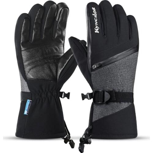 Men Women Winter Ski Gloves Windproof Waterproof Warm Snowboard Gloves Touch Screen Outdoor PU Non-slip Cycling Skiing Gloves