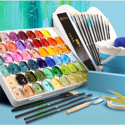 Marley jelly gouache paint set 54 colors 30ml painting art students special painting professional watercolor painting supplies