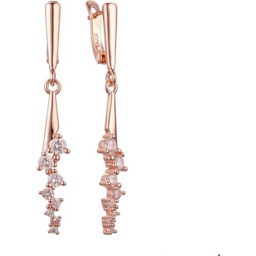 New Arrival 2020 Floral Shape Long Earrings 585 Gold Color Office Style Top Fashion Women Jewelry Valentines Day Gift