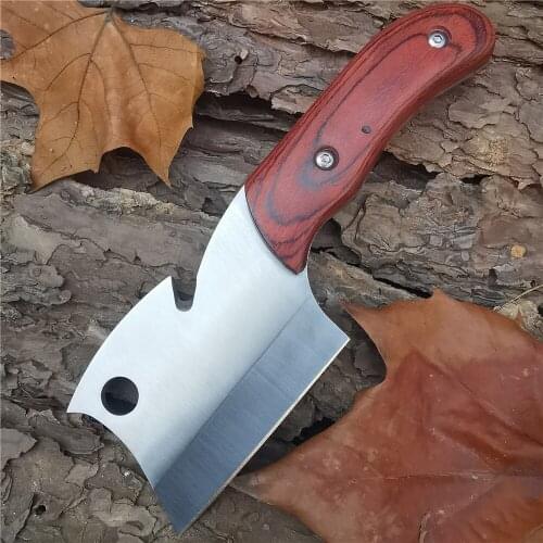 Fixed Blade Knife BBQ Tools Cleaver Knife Hand Forged Mini Chef Kitchen Knives Butcher Meat Hatchet Outdoor Camping Tool Cooking