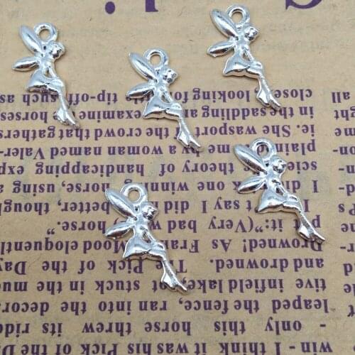 Wholesale 50 pcs 19x18mm Tiny angel Charms Cute angel Pendants For Jewelry Making angel Charms