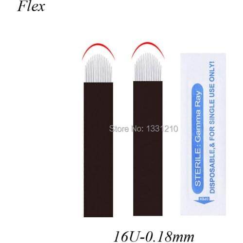 Wholesell Lâminas Tebori Micropg 0,18mm Microblading Black 16U Flexible Para Tebori Microblading E Tatuagens