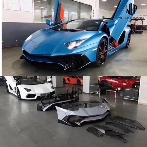 LP700 to LP750 Fiber glass Front bumper Rear bumper Rear spoiler For Lamborghini Aventador LP750-4 Superveloce Car styling 11-15