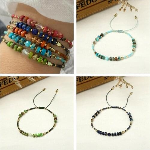 WEAVE BRACELET JEWELLERY GIFT HIPPY BEAUTIFUL MEASLY FRIENDSHIP LUCKY STONE