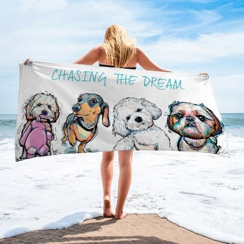 Holiday beach towel new Japanese animal cartoon bath towel creative printing sunscreen shawl portable quick-drying towel