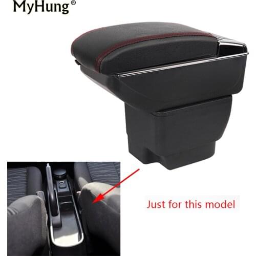 For Mazda 2 Armrest box Central Console Arm Store content box cup holder ashtray With Rise and Down Function Car Accessories