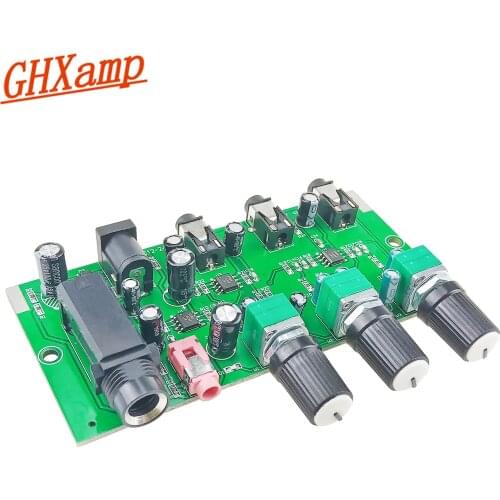 GHXAMP Microphone Pre-Amplifier Reverberation Circuit Board Headphone Amplifier 2-Way Stereo Audio Input DC12-24V 1PC