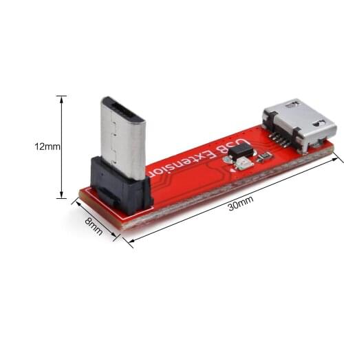 L Type Right Angle Micro USB Transfer Extension Module Cable Female to Male for RC FPV Drone Flight control OSD