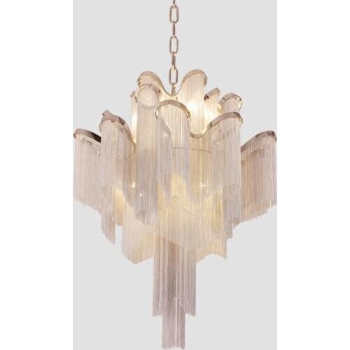 Nordic Luxury LED Pendant Lights for Hotel Hall Home Deor Pendant Lamps Chain Fringed Pendant Hanging Lamps for Home Dining Room